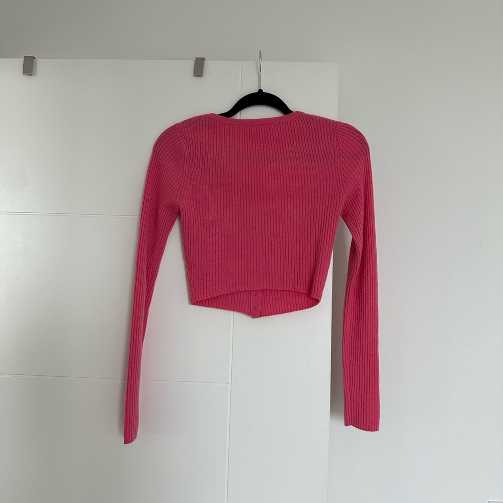 Reformation Pink Ribbed Cardigan - Picture 6 of 9